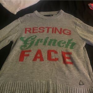 Christmas resting grinch face